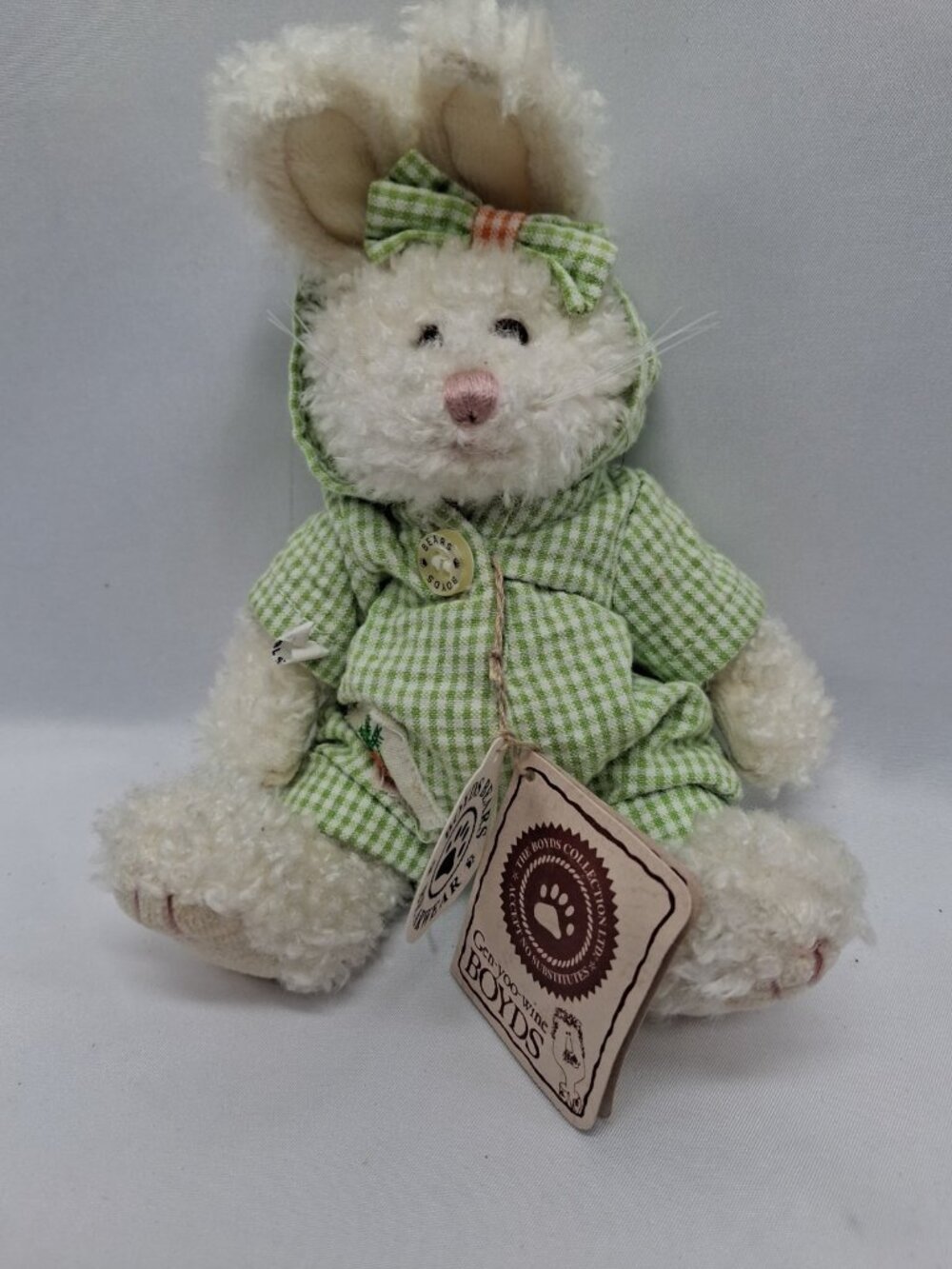 Vintage Boyd's Bears Nickie Nibblenose Bunny Rabbit Angel Stuffed Animal 6” 1999
